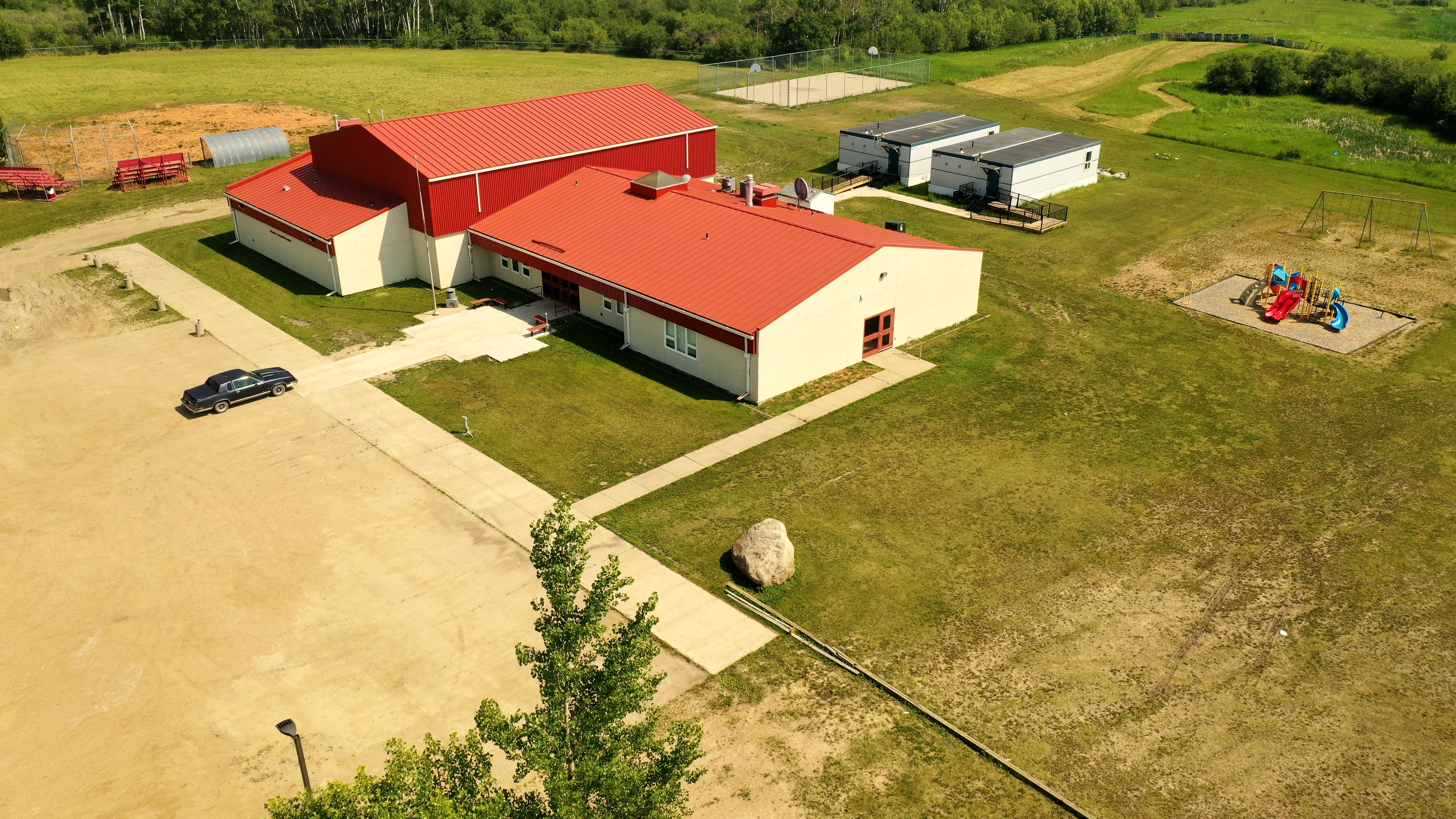 Okanese Learning Center campus and outdoor play areas