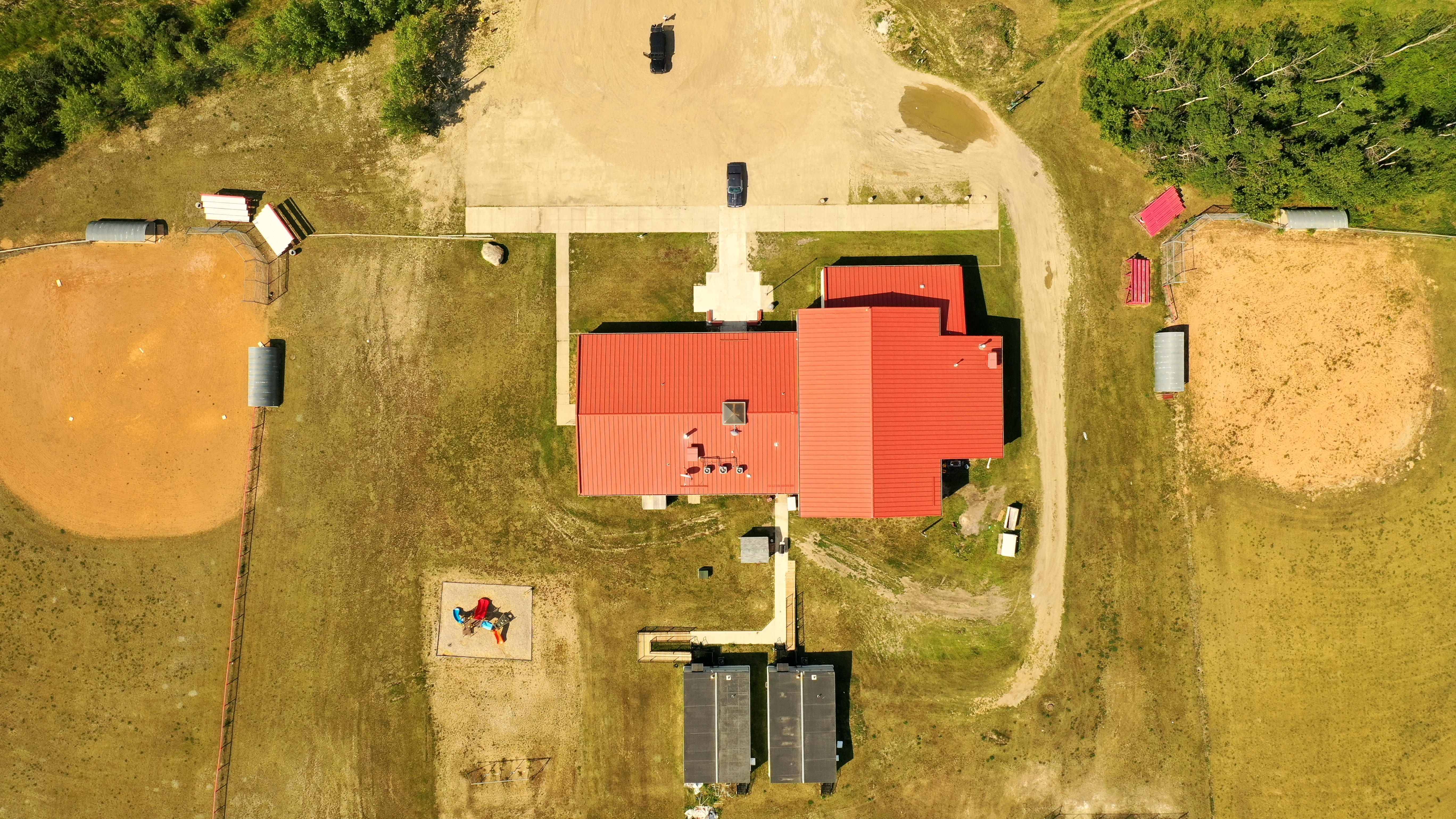 Overhead view of Okanese Learning Center daily routines